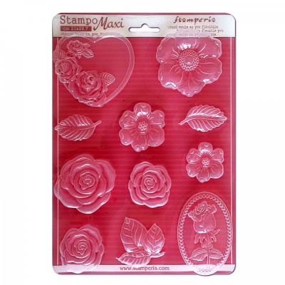 Plastová forma mäkká STAMPERIA, A4, Roses