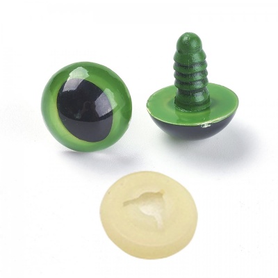 Plastové bezpečnostné oči 18,5 mm zelené