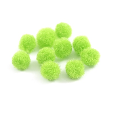 Pom pom gulička, 10 mm, neónová zelená, 100 ks