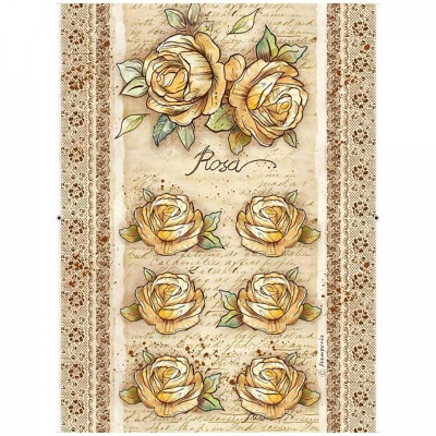 Ryžový papier, A4, Roses and flowers by Donatella 