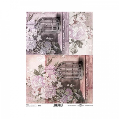 Ryžový papier na decoupage, A4, klietka malá