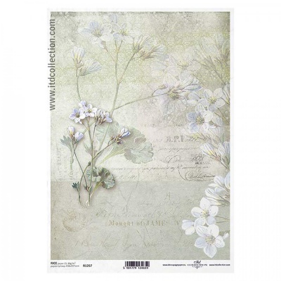 Ryžový papier na decoupage, A4, lúčny kvet