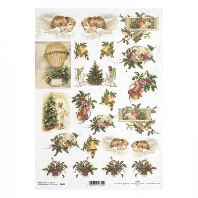 Ryžový papier na decoupage, A4, vianočné motívy 5