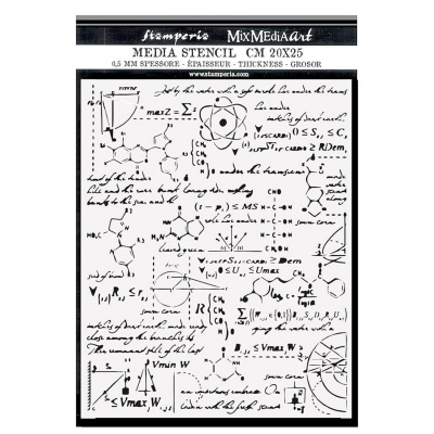 Šablóna, Stamperia, 20 x 25 cm, Alchemy formulas