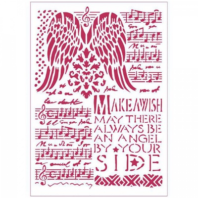 Šablóna, Stamperia, 21 x 29,7 cm, Music and wings