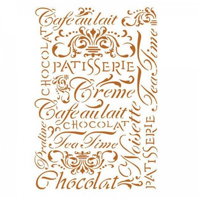 Šablóna, Stamperia, 21 x 29,7 cm, Patisserie
