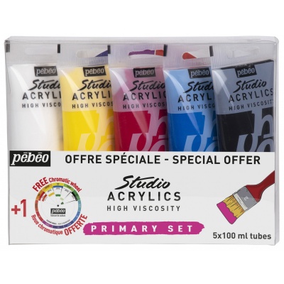 Sada Studio Acrylics 5x100ml + koleso farieb