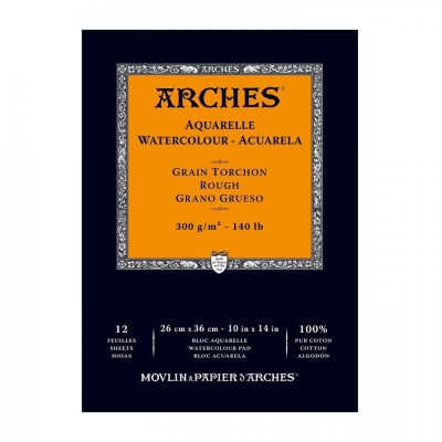 Skicár Arches na akvarel, rough, 26 x 36 cm, 300 g, 12 listov