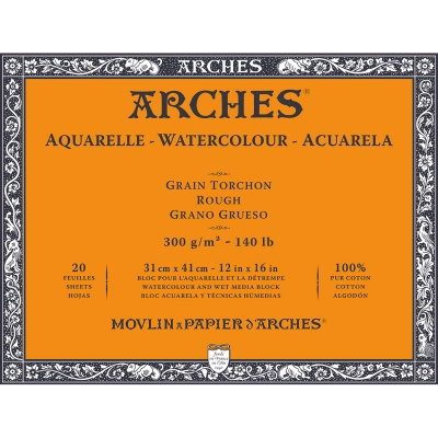 Skicár Arches na akvarel, rough, 31 x 41 cm, 300 g, 20 listov