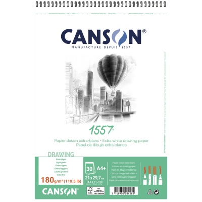 Skicár CANSON 1557, krúžková väzba 180g, A4+, 30 listov