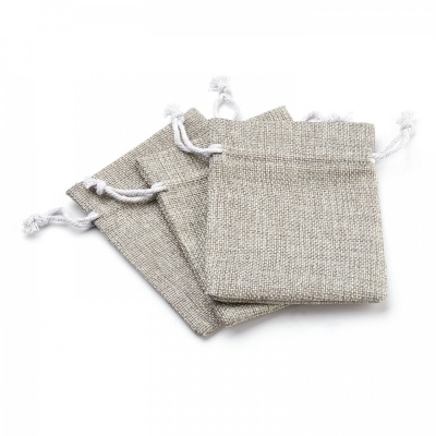 Textilné bavlnené vrecko, sivé, 13,5 x 9,5 cm