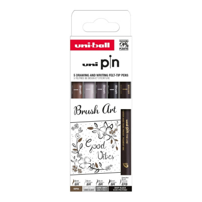 UNI PIN set 5 ks linerov Creative Writing Brush Art