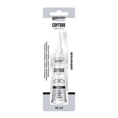 Univerzálna kontúrovacia farba 20 ml metalická strieborná