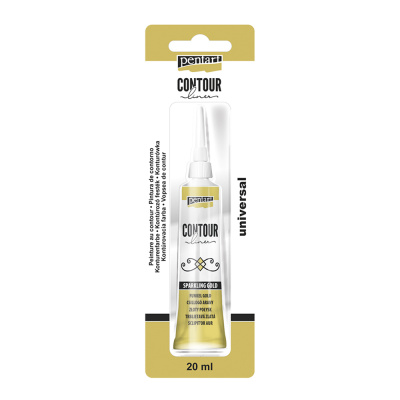 Univerzálna kontúrovacia farba 20 ml trblietavá zlatá