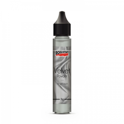 Zamatový prášok, 3 g, šedá