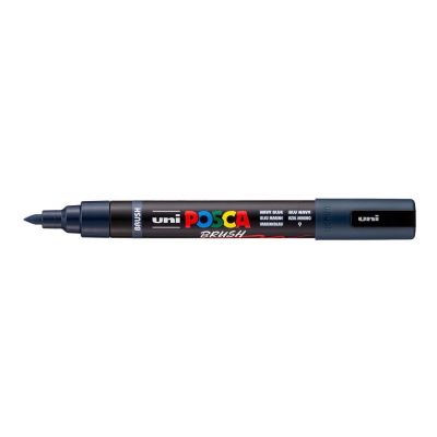 UNI POSCA fixka so štetcovým hrotom 1 - 4 mm, námornícka modrá