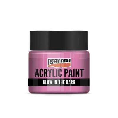 Akrylová farba 30 ml, svieti v tme, ružová