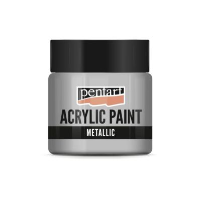 Akrylová farba 50 ml, metalická strieborná