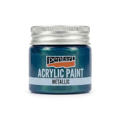Akrylová farba 50 ml, metalická zelenomodrá