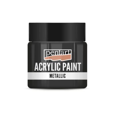 Akrylová farba 50 ml, metalická trblietavá strieb.