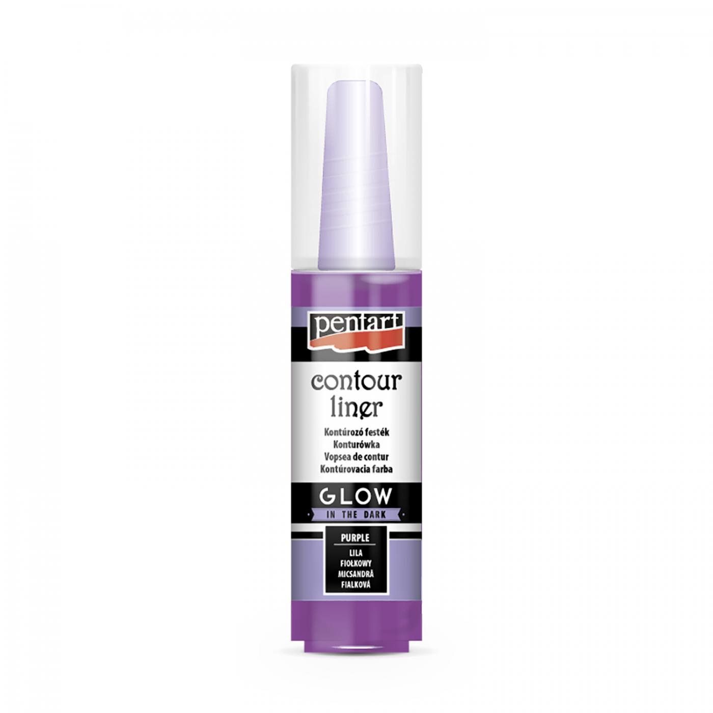 Univerzálna kontúrovacia farba 20 ml, svieti v tme, fialová