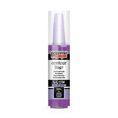 Univerzálna kontúrovacia farba 20 ml, svieti v tme, fialová