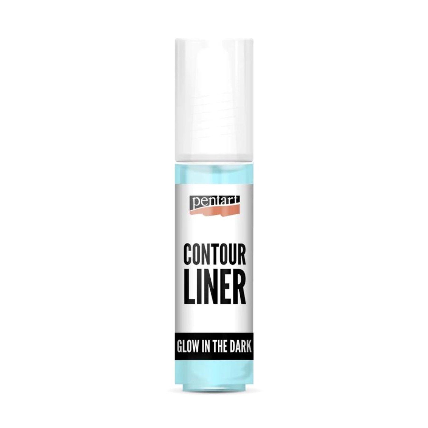 Univerzálna kontúrovacia farba 20 ml, svieti v tme, modrá