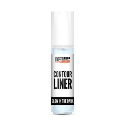 Univerzálna kontúrovacia farba 20 ml, svieti v tme, svetlá modrá