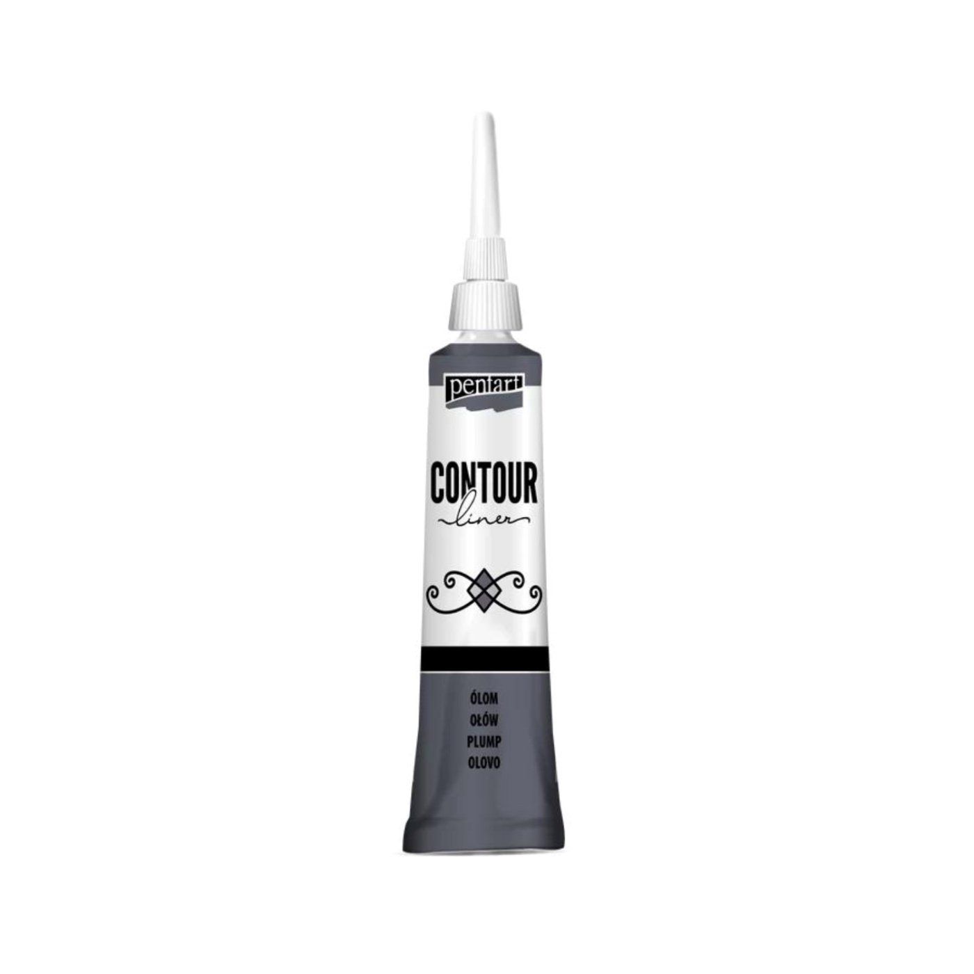 Univerzálna kontúrovacia farba 20 ml metalické olovo