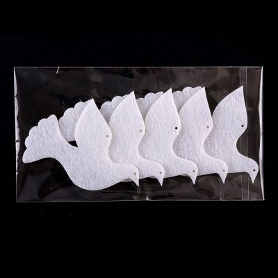 Filcová ozdoba, holubice, 5 ks, priemer 6 cm