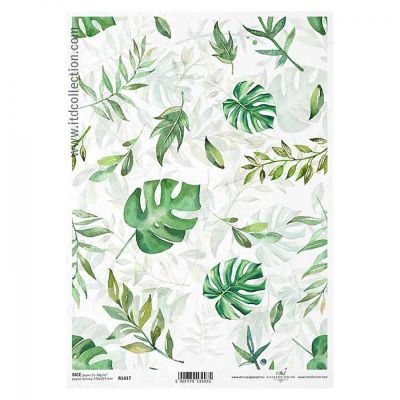 Ryžový papier na decoupage, A4, monstera