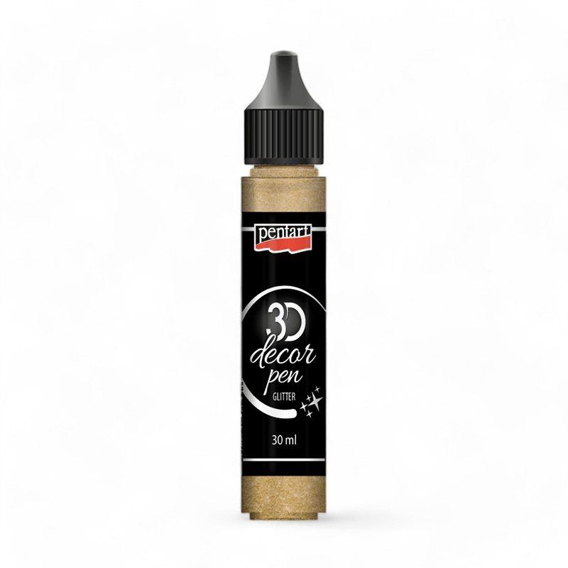 Dekoračné 3D pero, 30 ml, glitrová zlatá