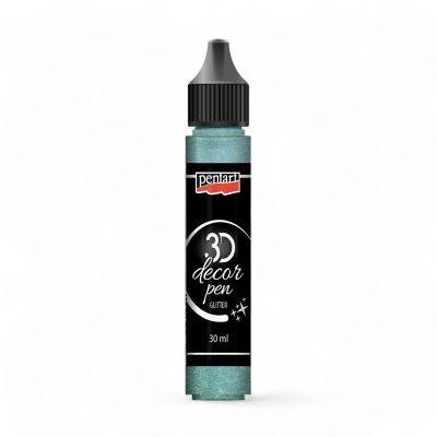 Dekoračné 3D pero, 30 ml, glitrová tyrkysová