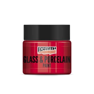 Farba na sklo a porcelán, 30 ml, červená