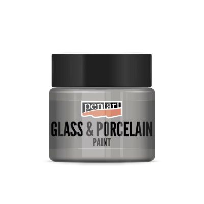 Farba na sklo a porcelán, 30 ml, strieborná