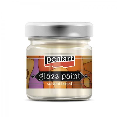 Farba na sklo, 30 ml, metalická biela