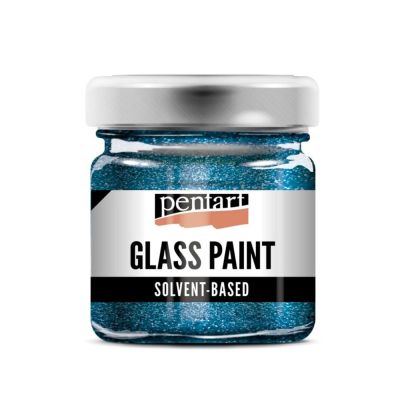 Farba na sklo, 30 ml, trblietavá zelená