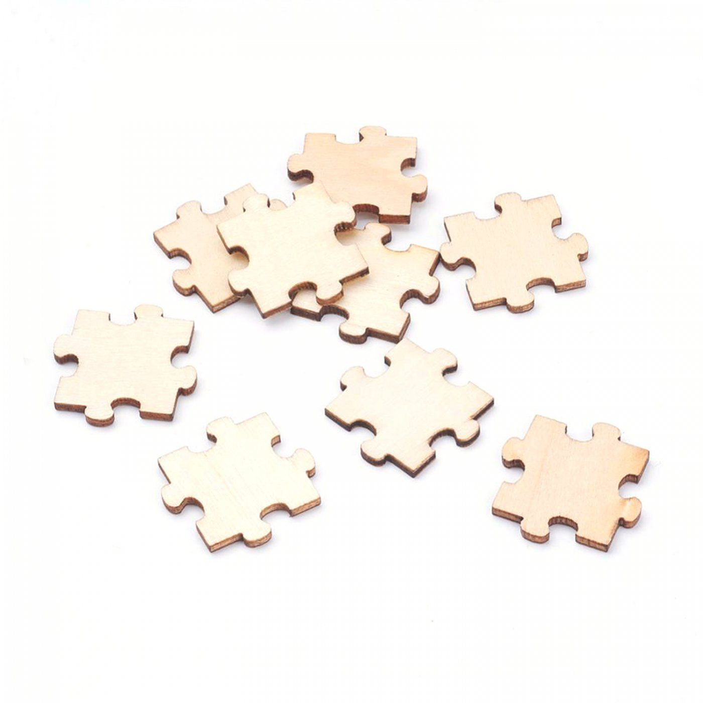 Drevené ozdoby, puzzle, 10 ks