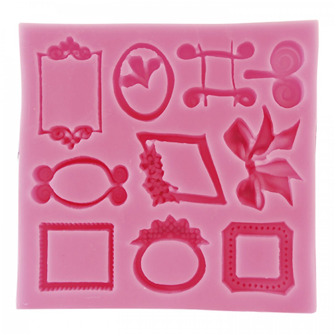 Silikónová forma, malé rámiky, 10,5 x 10 x 1 cm