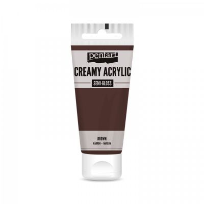 Akrylová farba krémová, pololesklá, hnedá, 60 ml