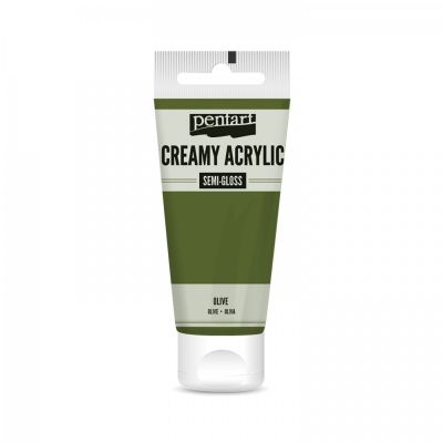 Akrylová farba krémová, pololesklá, olivová, 60 ml