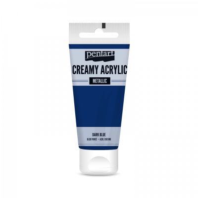 Akrylová farba krémová, pololesklá, tmavá modrá, 60 ml