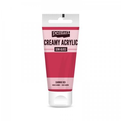 Akrylová farba krémová, pololesklá, karmín, 60 ml