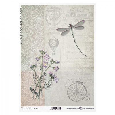 Ryžový papier na decoupage, A4, vážka