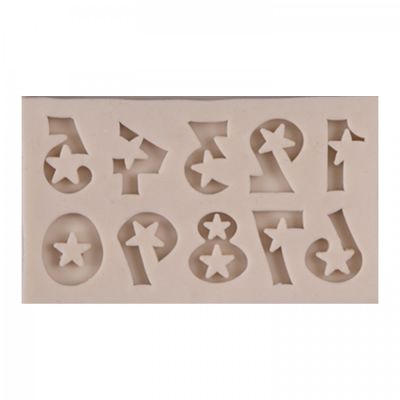 Silikónová forma, čísla 0-9 ozdobné, 4,2 x 7 cm