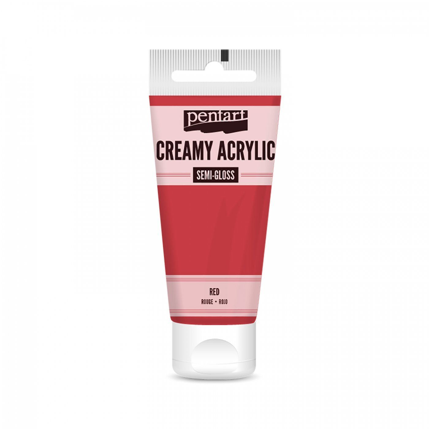 Akrylová farba krémová, pololesklá, červená, 60 ml