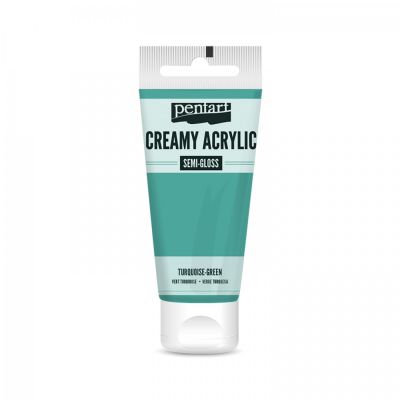 Akrylová farba krémová, pololesklá, tyrkysová, 60 ml