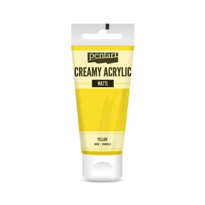 Akrylová farba krémová, matná, žltá, 60 ml