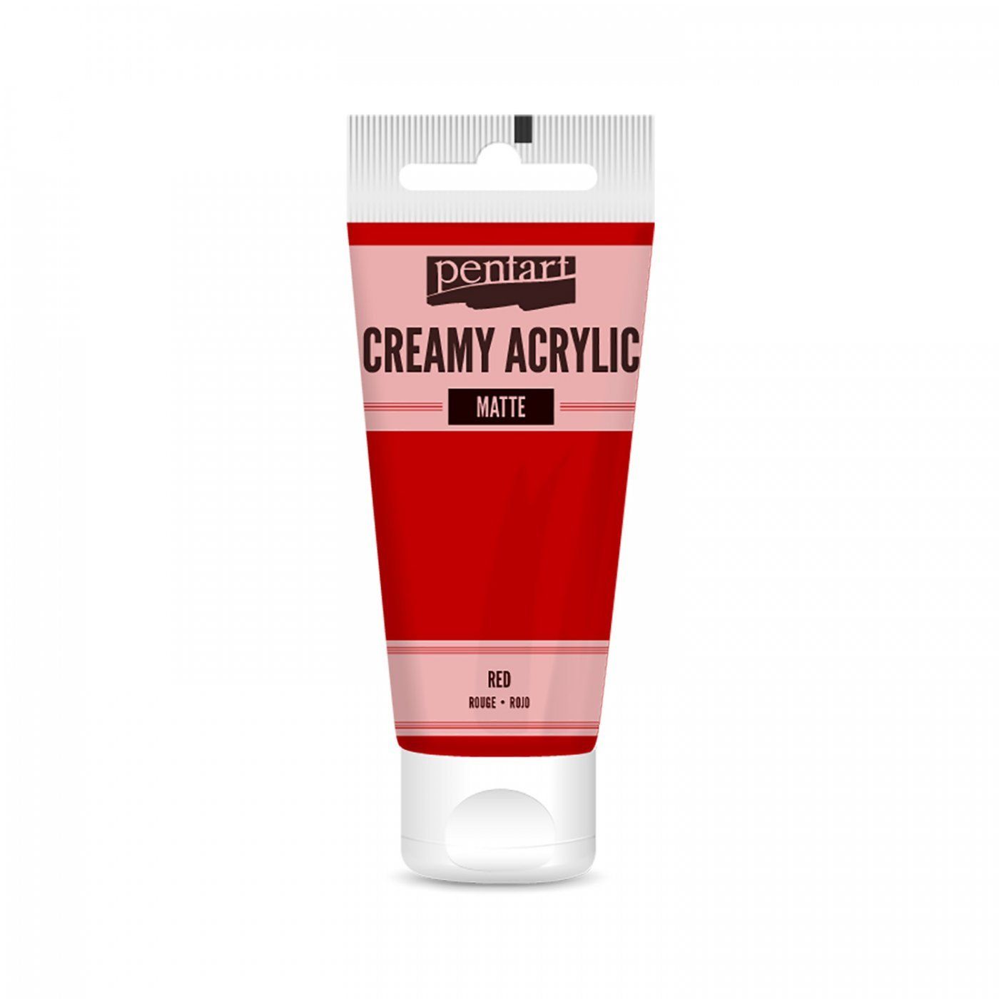 Akrylová farba krémová, matná, červená, 60 ml