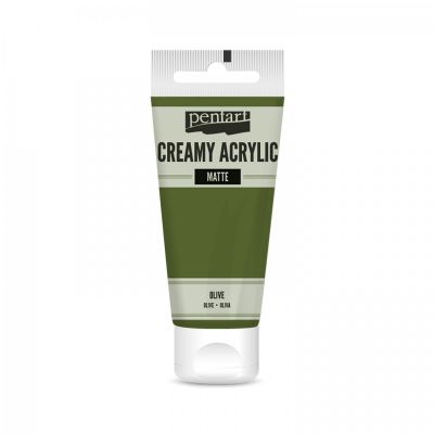 Akrylová farba krémová, matná, olivová, 60 ml